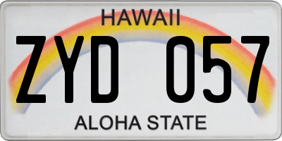 HI license plate ZYD057