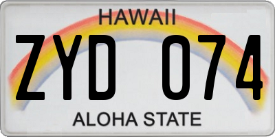 HI license plate ZYD074