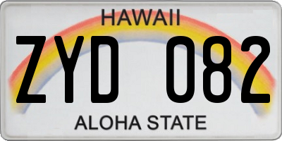 HI license plate ZYD082