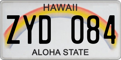 HI license plate ZYD084