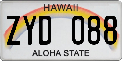 HI license plate ZYD088