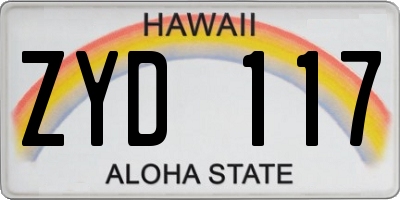 HI license plate ZYD117