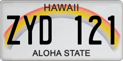 HI license plate ZYD121