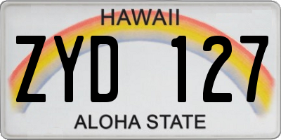 HI license plate ZYD127