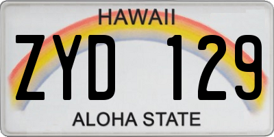 HI license plate ZYD129
