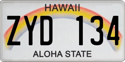 HI license plate ZYD134