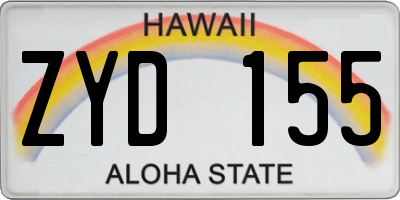 HI license plate ZYD155