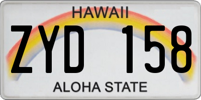 HI license plate ZYD158