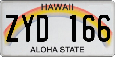 HI license plate ZYD166