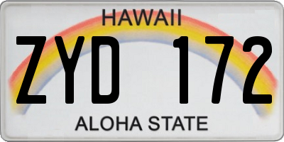 HI license plate ZYD172
