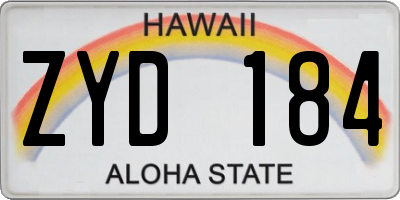 HI license plate ZYD184