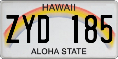 HI license plate ZYD185
