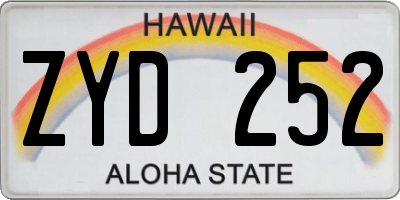 HI license plate ZYD252