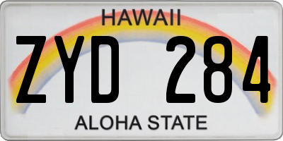 HI license plate ZYD284