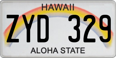 HI license plate ZYD329