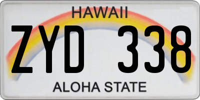 HI license plate ZYD338