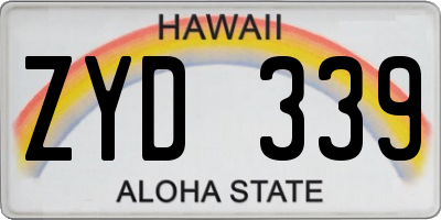 HI license plate ZYD339