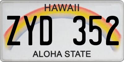 HI license plate ZYD352