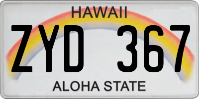 HI license plate ZYD367