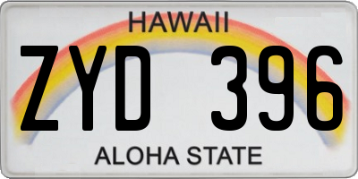HI license plate ZYD396