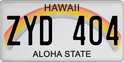 HI license plate ZYD404