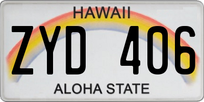 HI license plate ZYD406