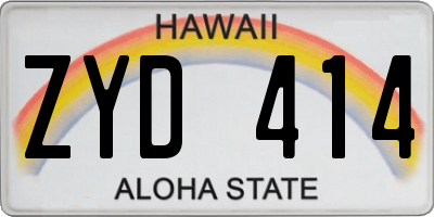 HI license plate ZYD414