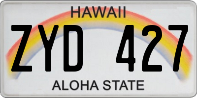 HI license plate ZYD427