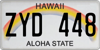 HI license plate ZYD448