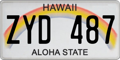 HI license plate ZYD487