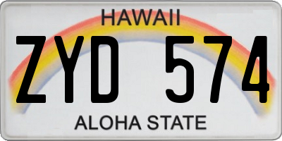 HI license plate ZYD574