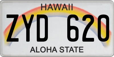HI license plate ZYD620
