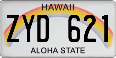 HI license plate ZYD621