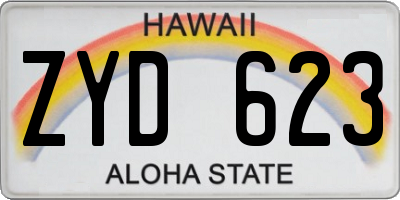 HI license plate ZYD623