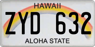 HI license plate ZYD632