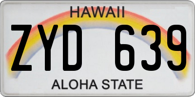 HI license plate ZYD639