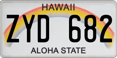 HI license plate ZYD682