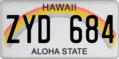 HI license plate ZYD684