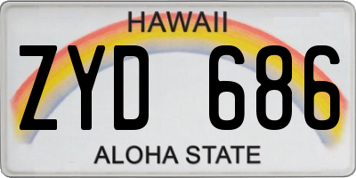 HI license plate ZYD686