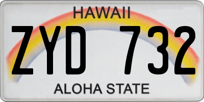 HI license plate ZYD732