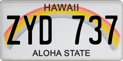 HI license plate ZYD737