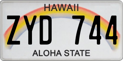 HI license plate ZYD744