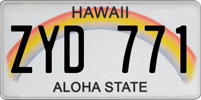 HI license plate ZYD771