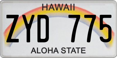 HI license plate ZYD775