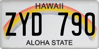 HI license plate ZYD790