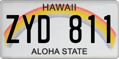HI license plate ZYD811