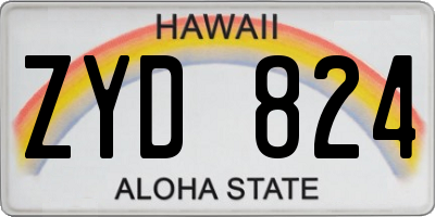 HI license plate ZYD824