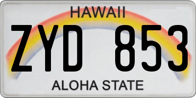 HI license plate ZYD853