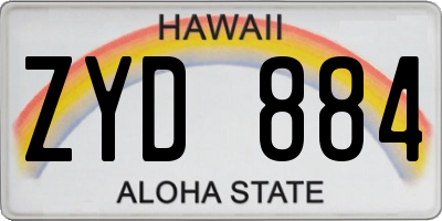 HI license plate ZYD884