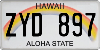 HI license plate ZYD897